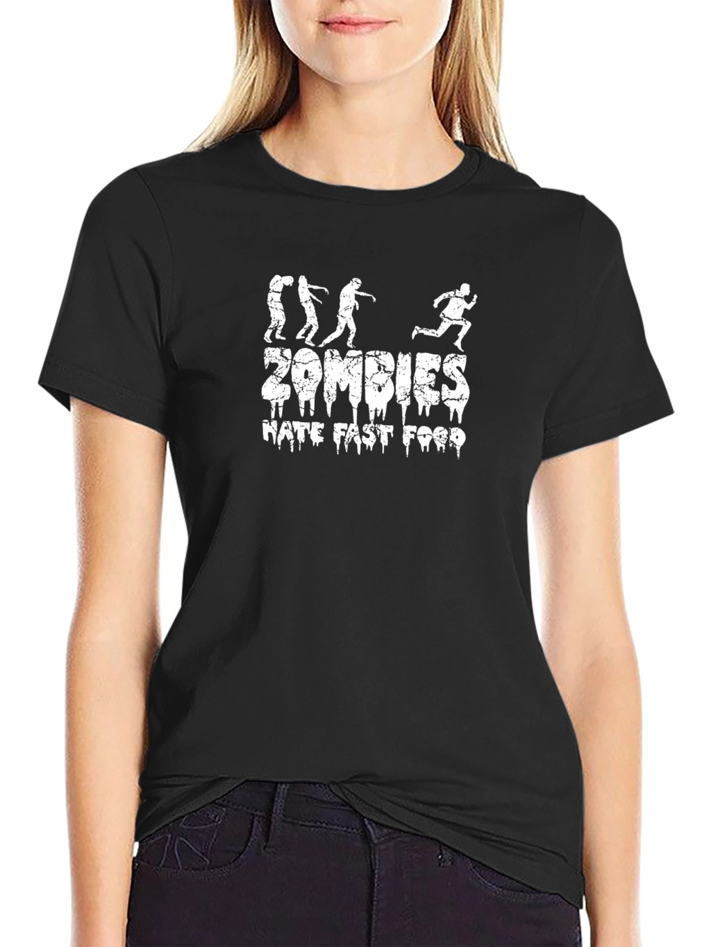 Zombies Hate Fast Food Graphic T-Shirt
