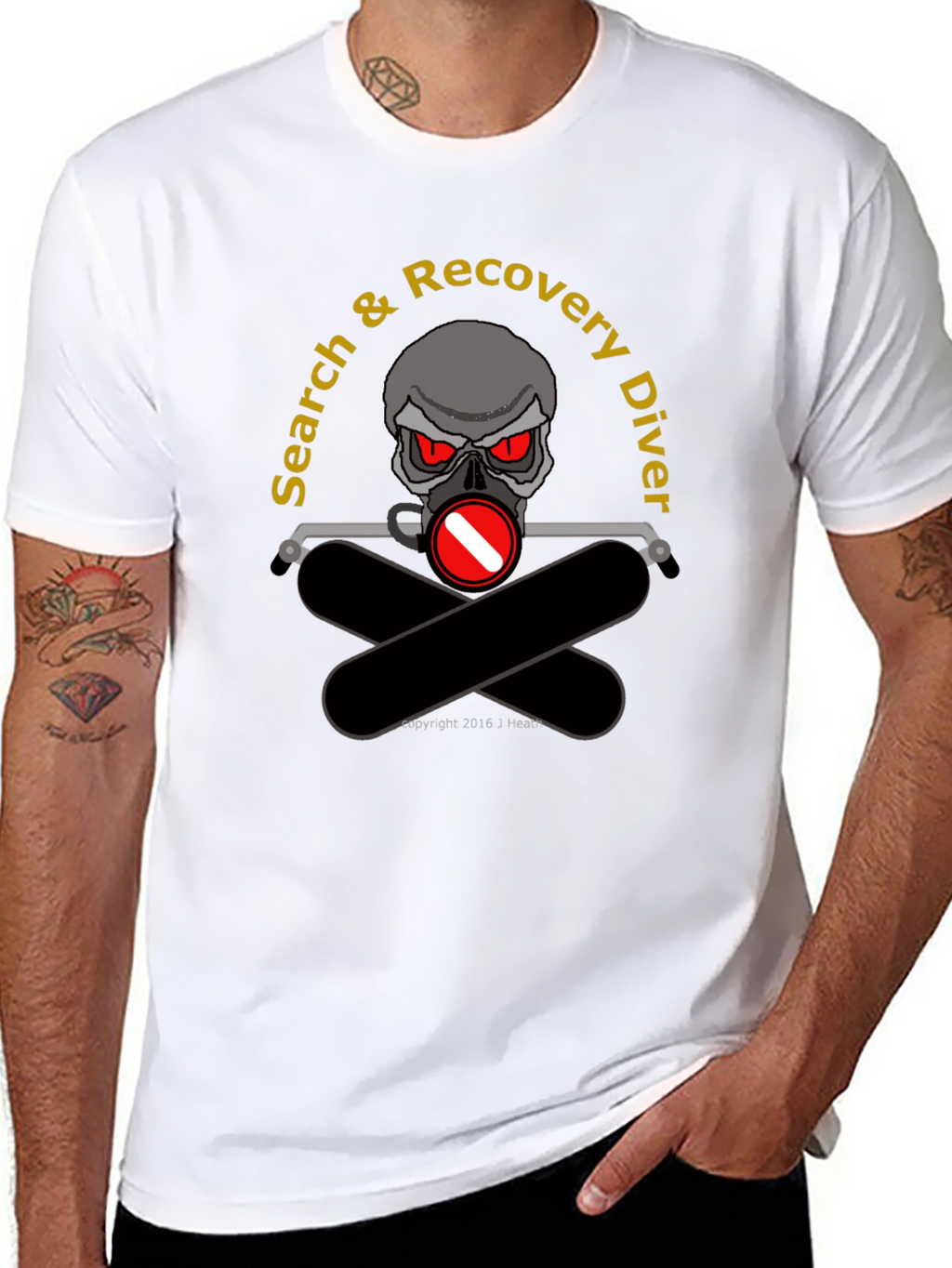 Search & Recovery Diver Skull T-Shirt