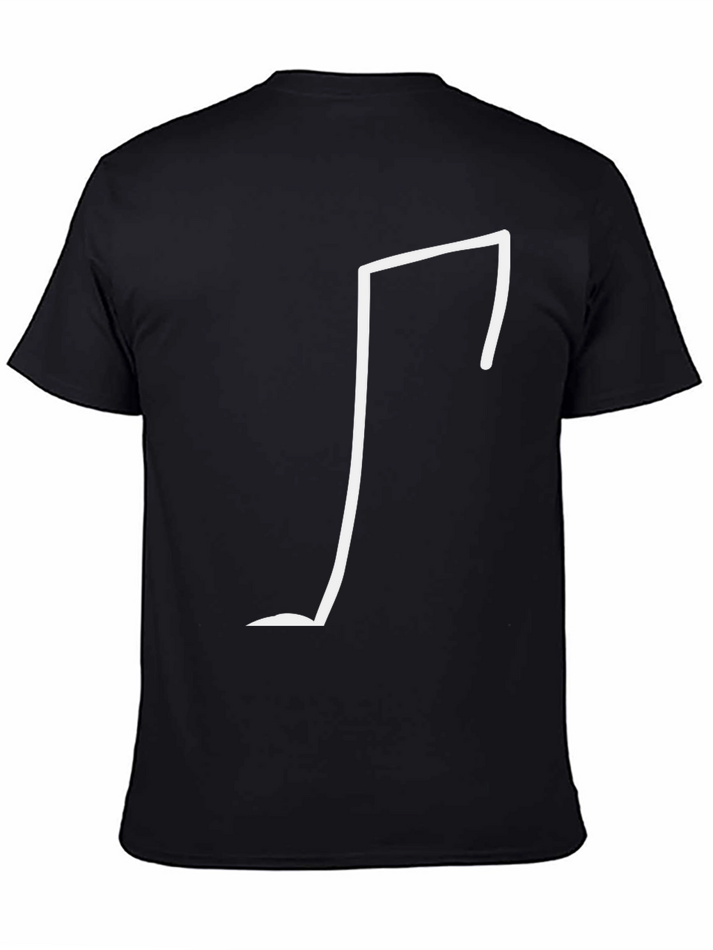 Modern White Line Design Black T-Shirt