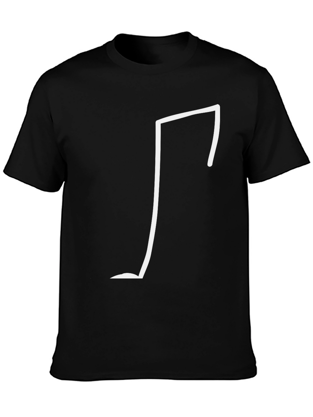 Modern White Line Design Black T-Shirt