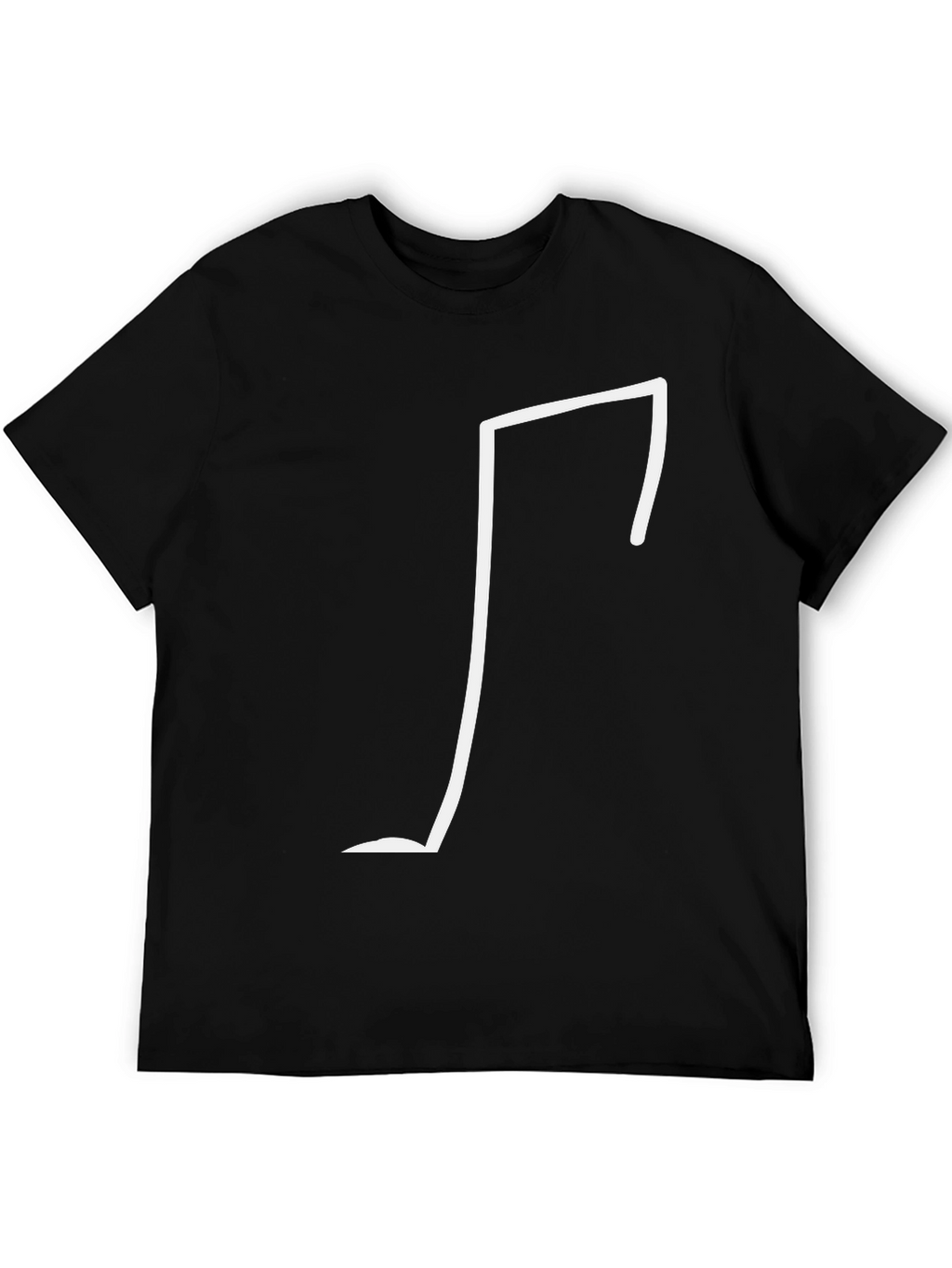 Modern White Line Design Black T-Shirt