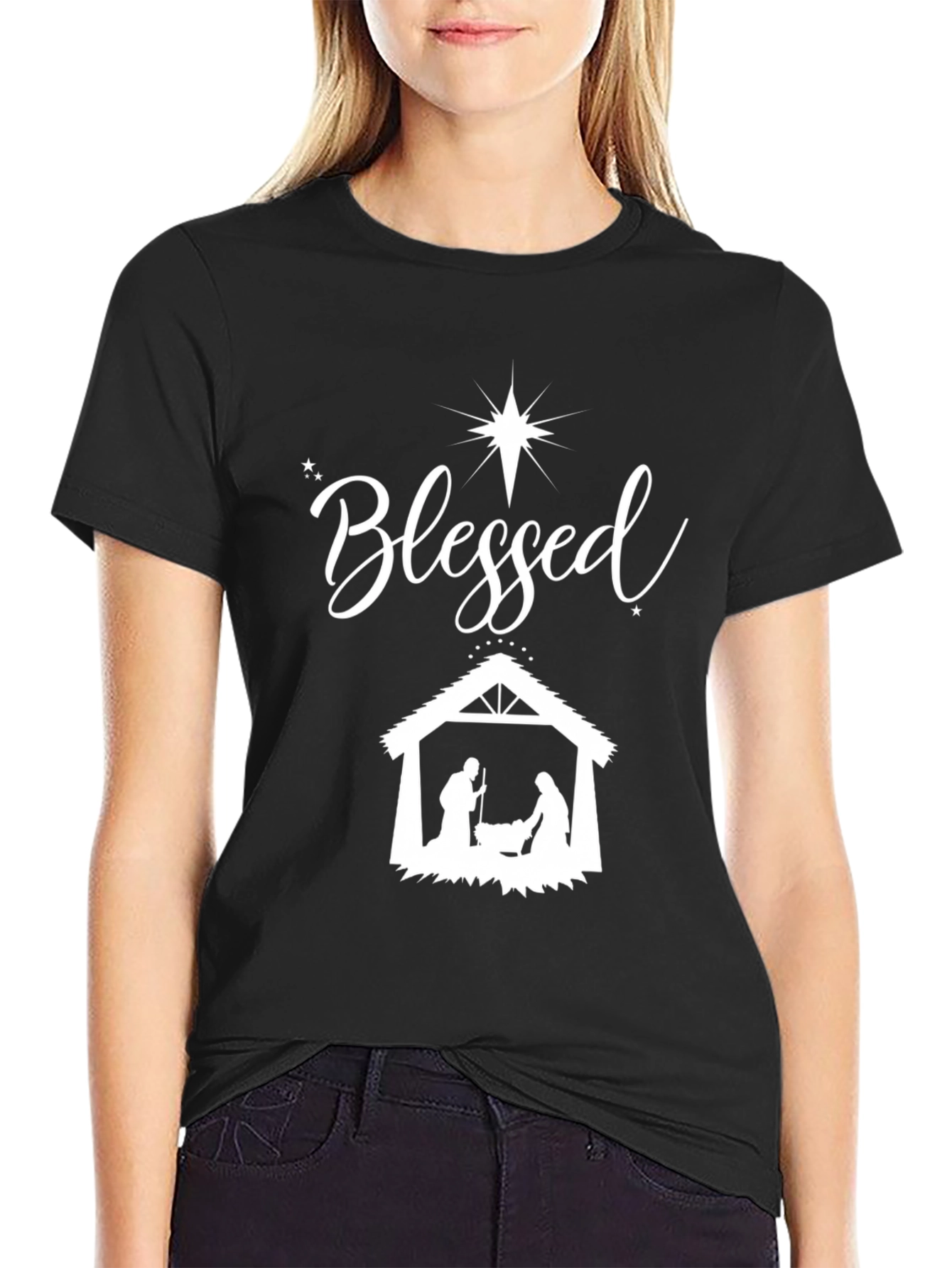 Blessed Nativity T-Shirt - Christian Christmas Tee