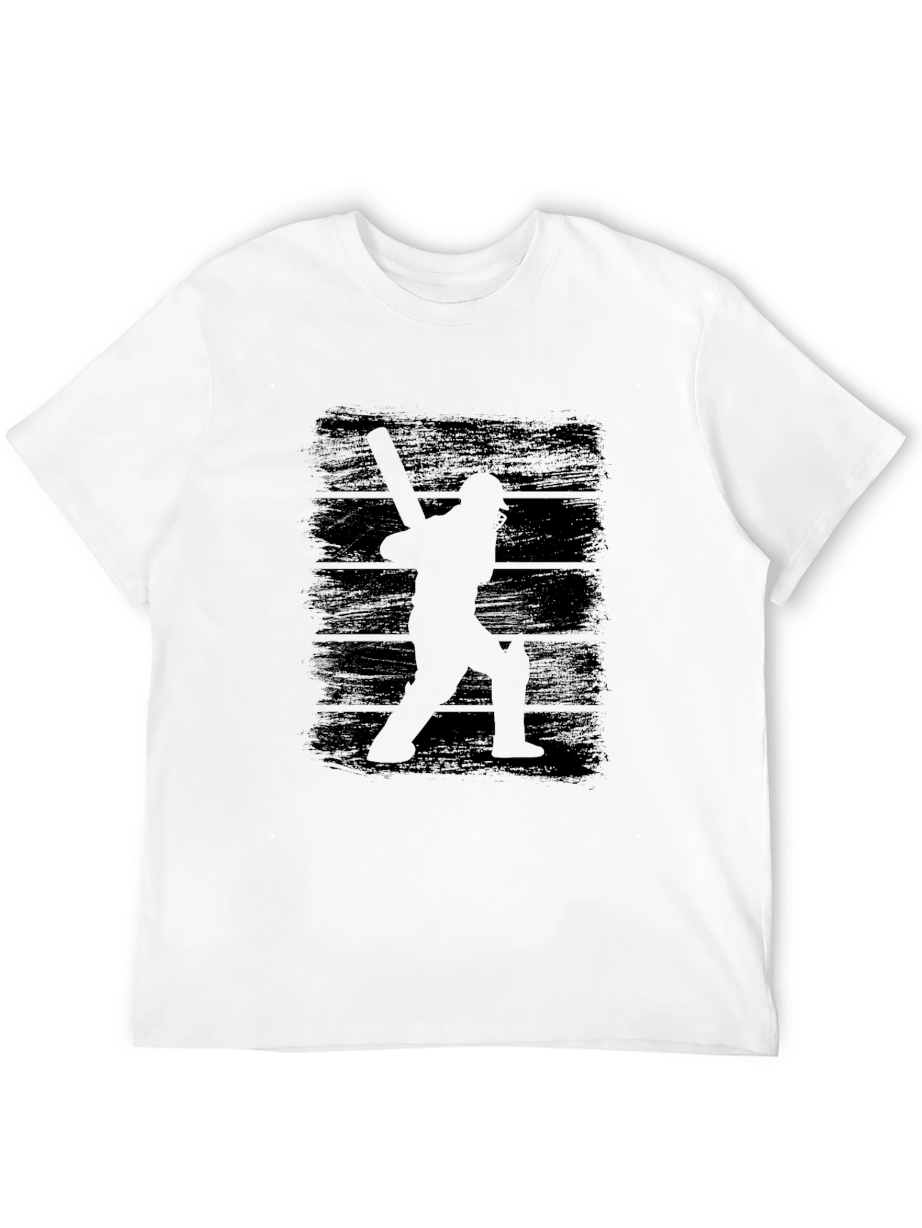 Cricket Player Silhouette Graphic Tee