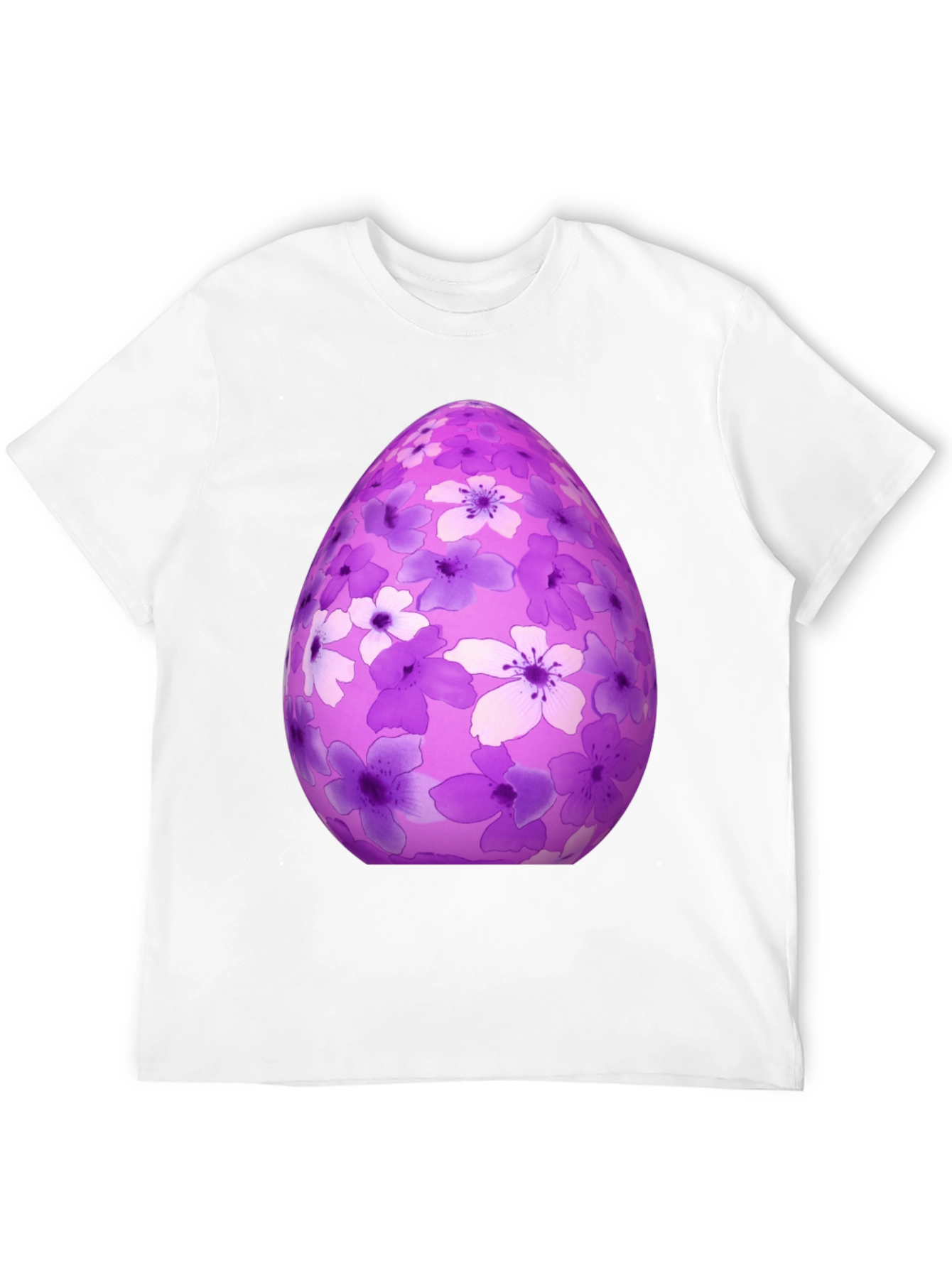 Floral Easter Egg Graphic Tee - Black Cotton Shirt