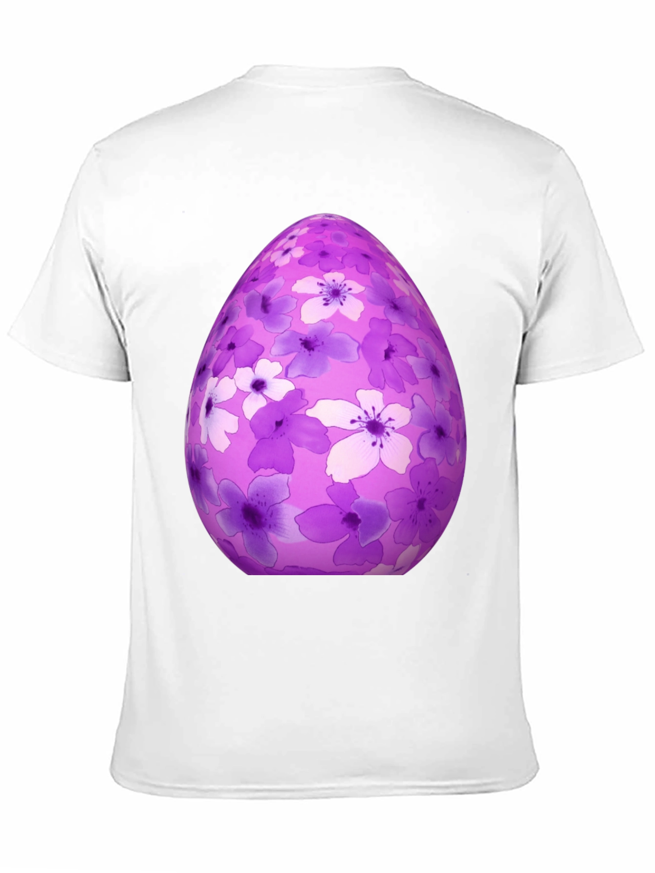 Floral Easter Egg Graphic Tee - Black Cotton Shirt