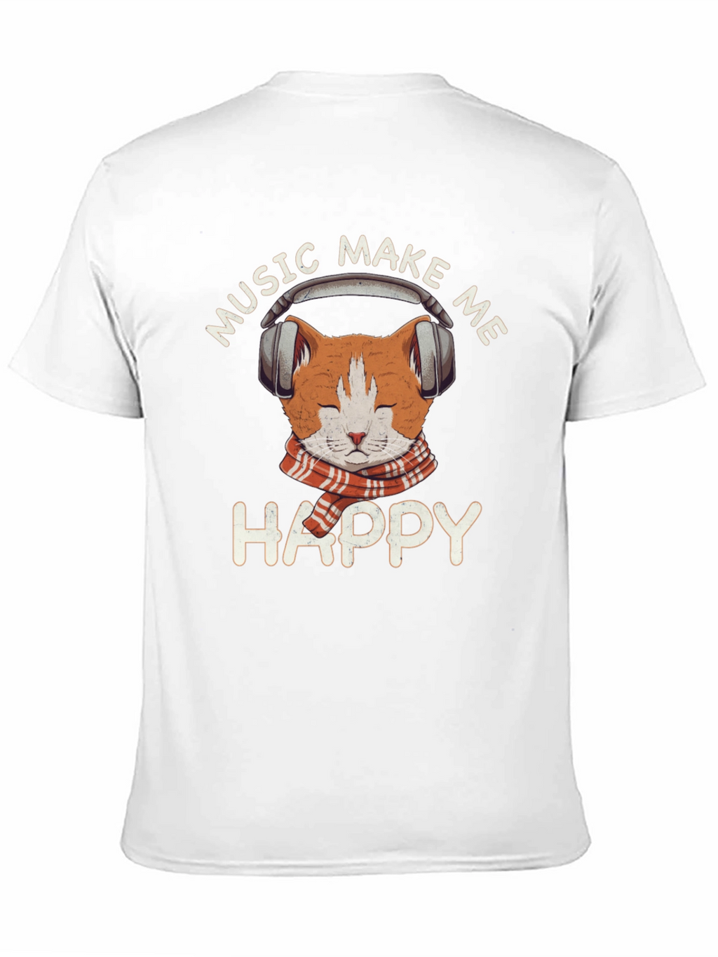 Music Loving Cat T-Shirt - Makes Me Happy