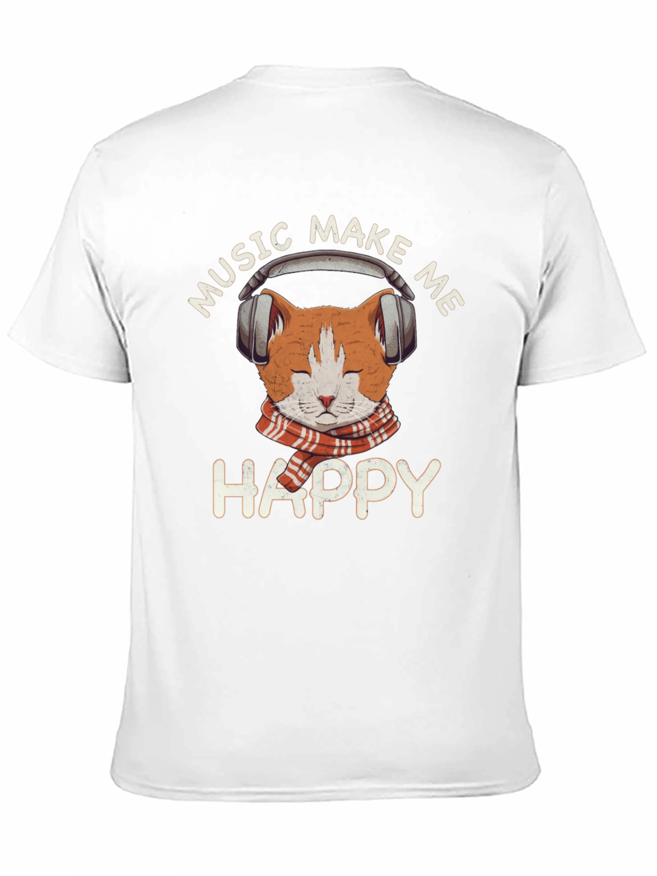 Music Loving Cat T-Shirt - Makes Me Happy