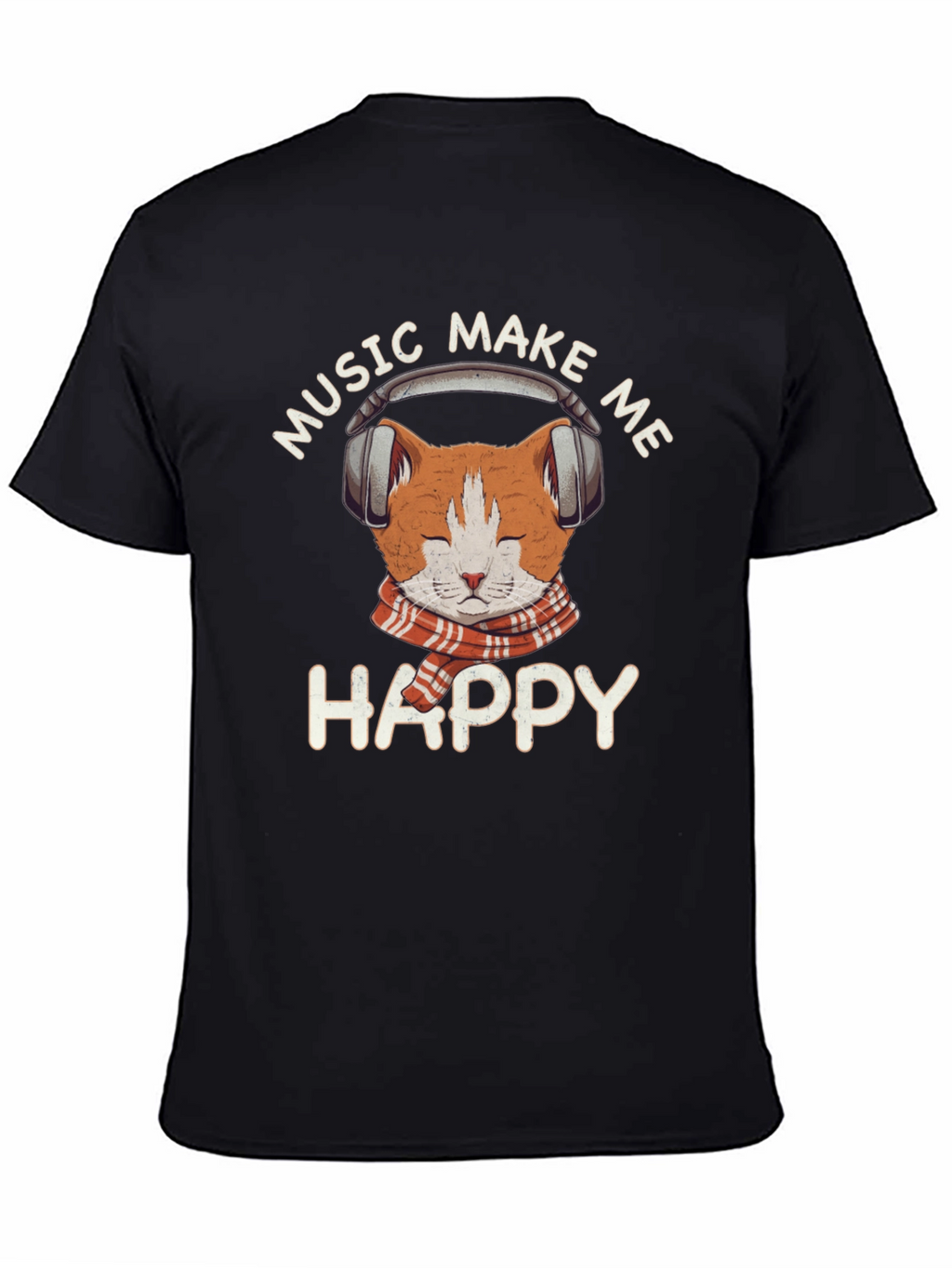 Music Loving Cat T-Shirt - Makes Me Happy