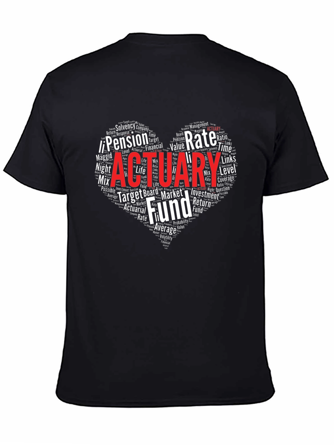 Actuary Heart Word Cloud T-Shirt