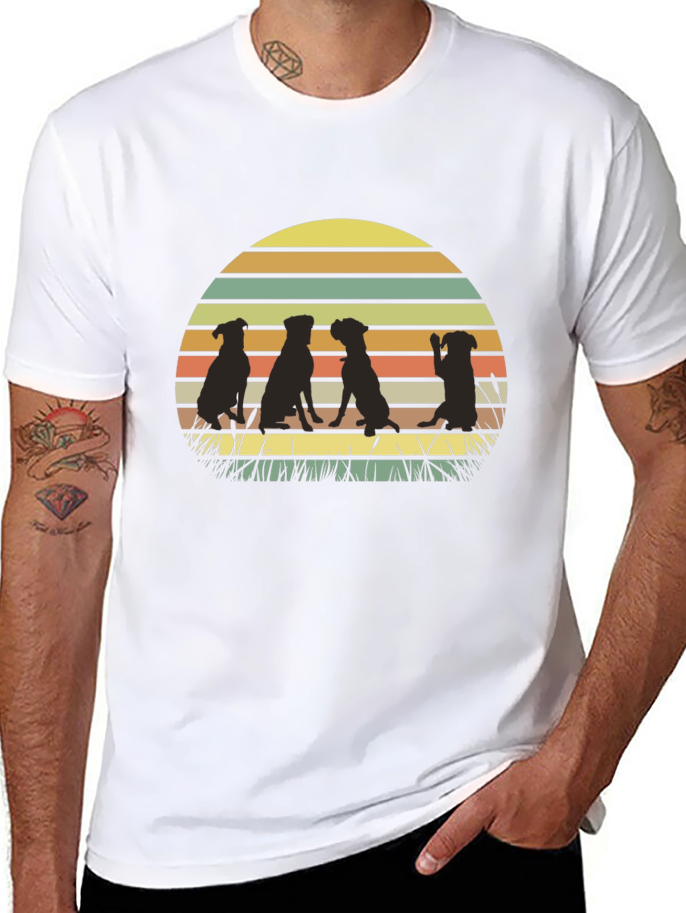 Dog Silhouette Sunset T-Shirt