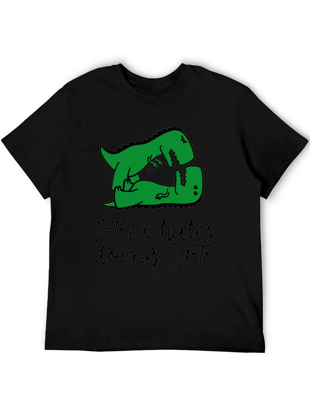 T-Rex Hates CPR Graphic T-Shirt - Funny Dinosaur Tee