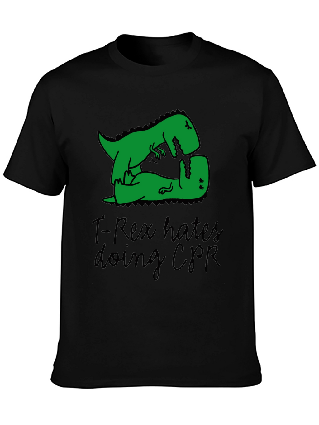 T-Rex Hates CPR Graphic T-Shirt - Funny Dinosaur Tee