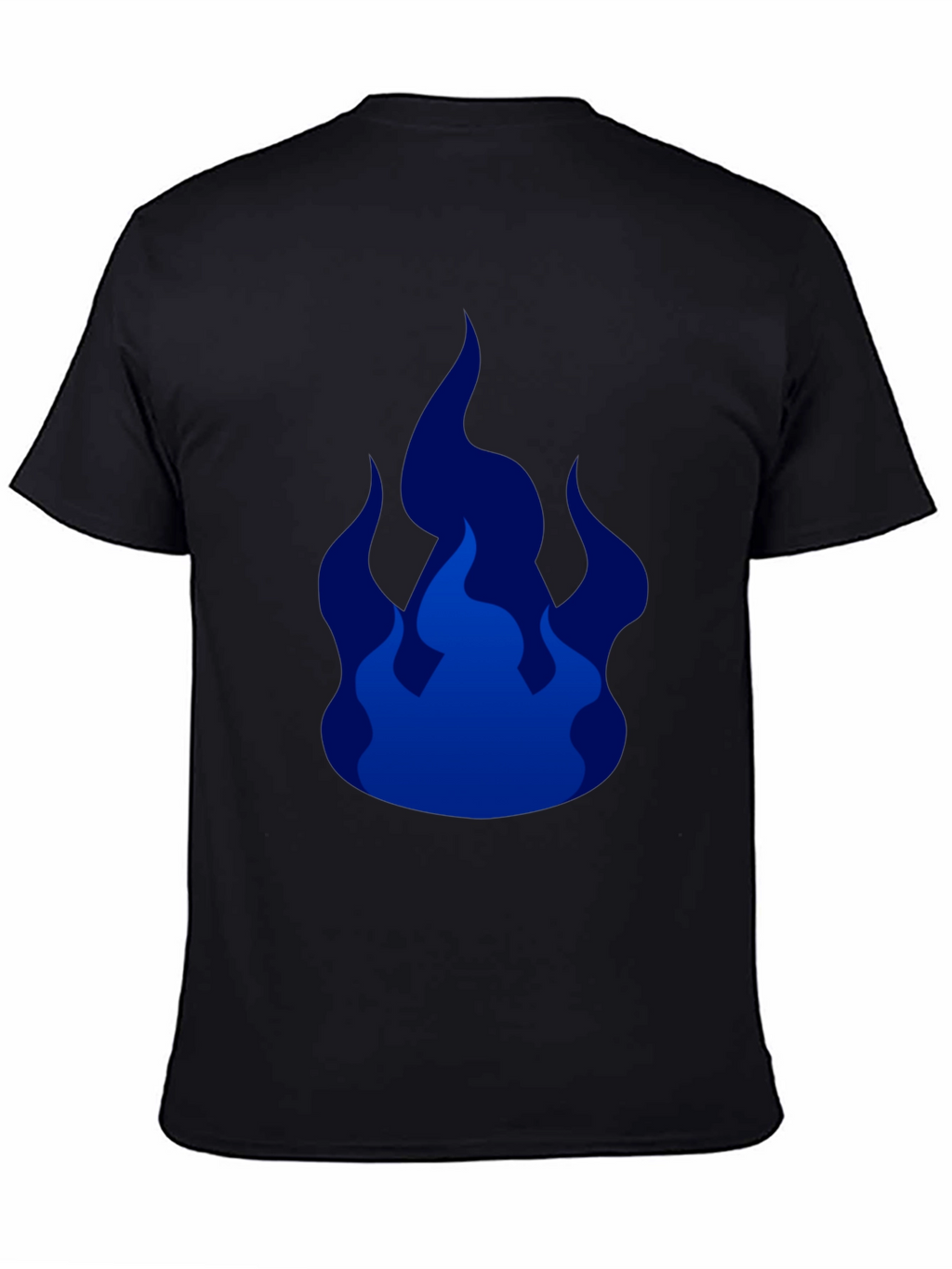 Cool Blue Flames Graphic Black T-Shirt