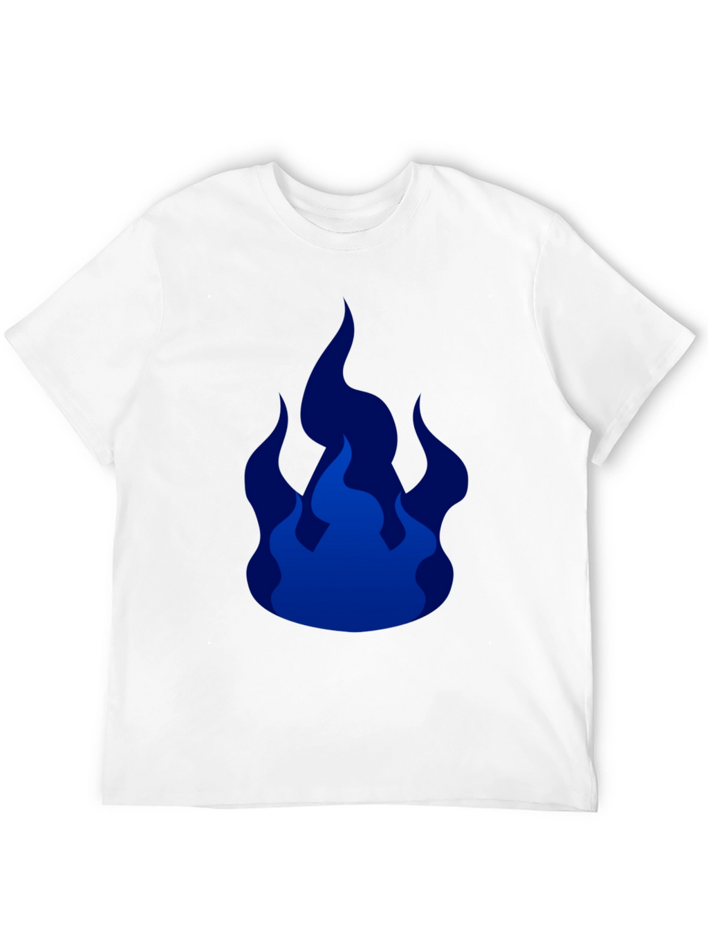 Cool Blue Flames Graphic Black T-Shirt