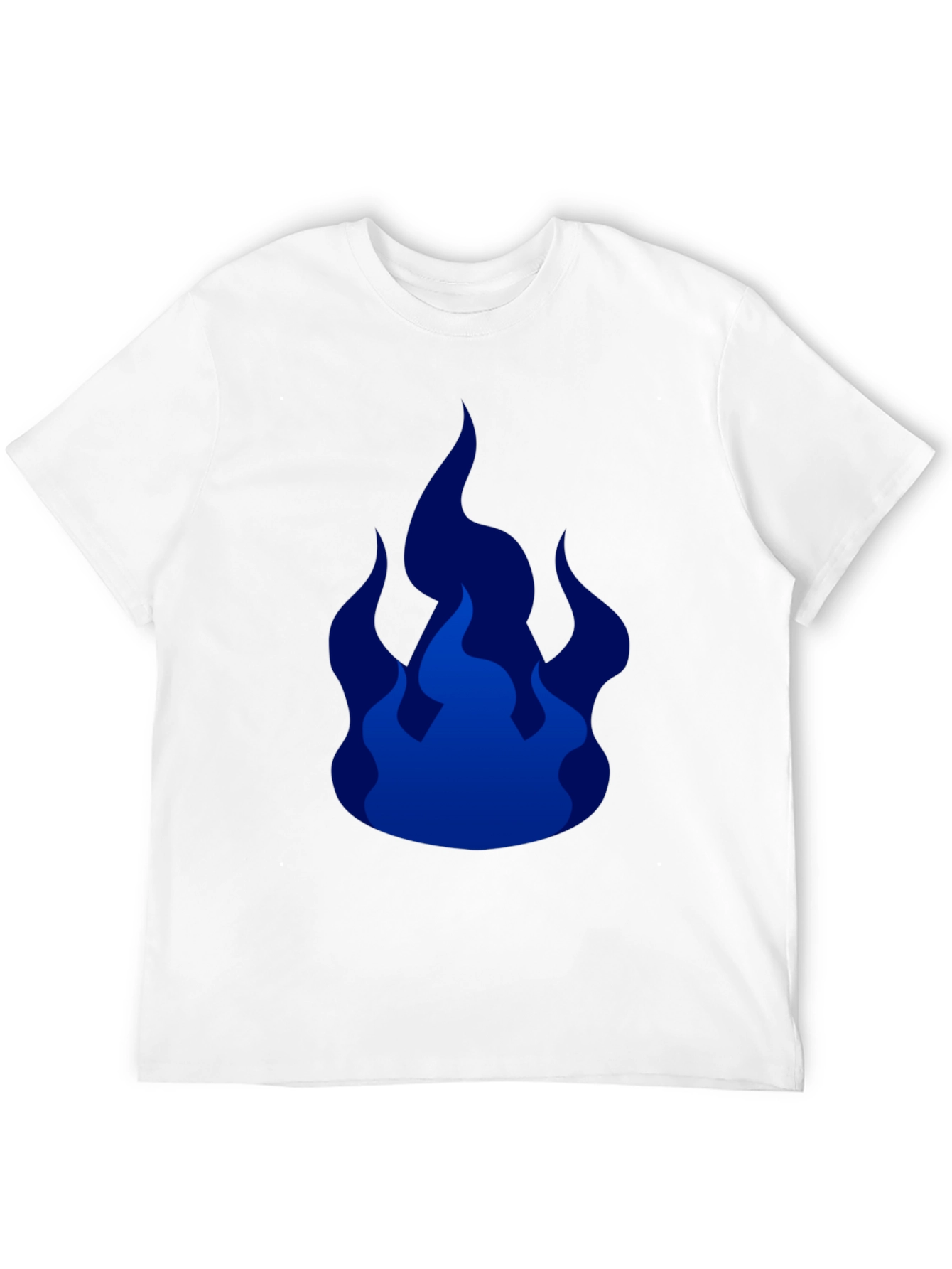 Cool Blue Flames Graphic Black T-Shirt