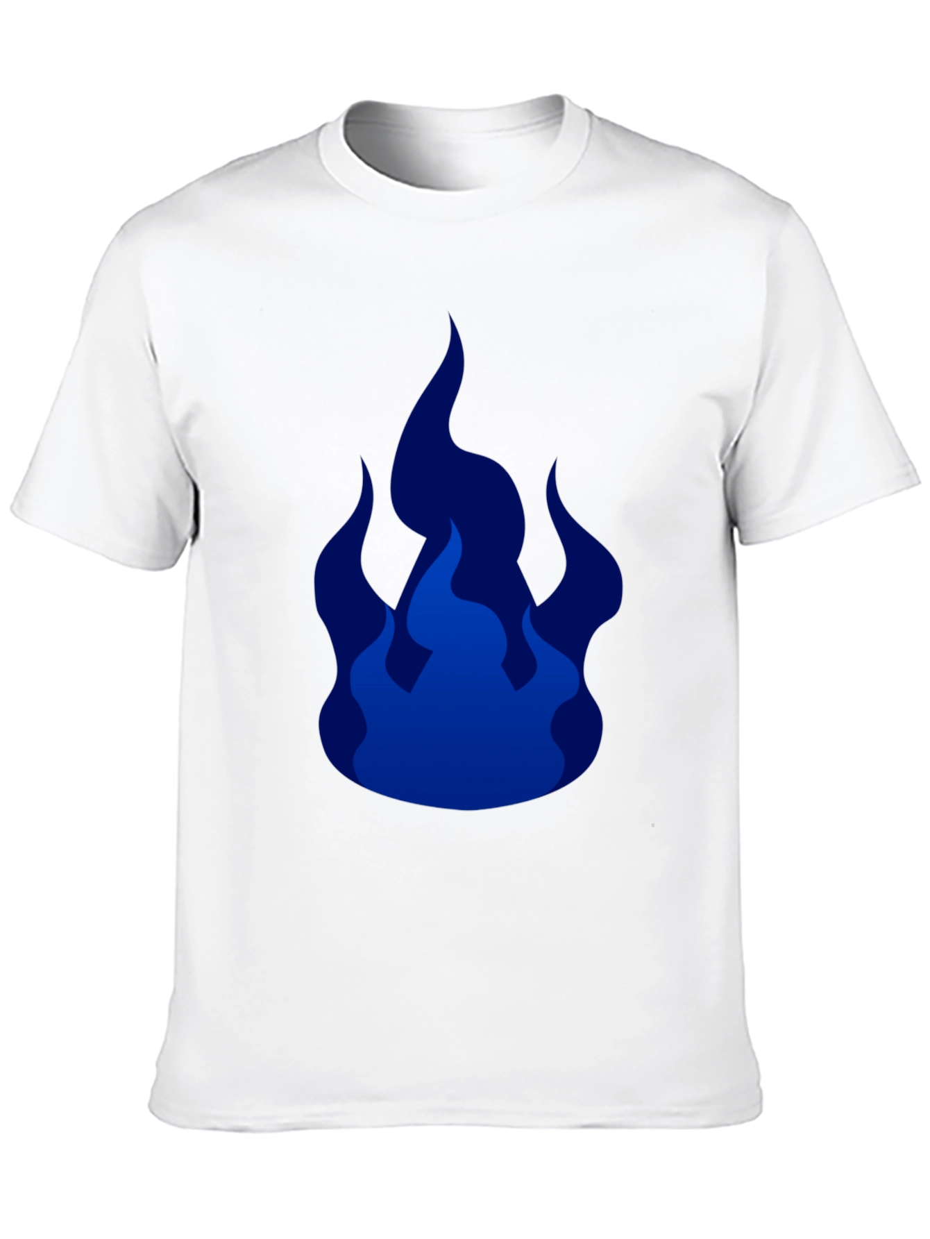 Cool Blue Flames Graphic Black T-Shirt