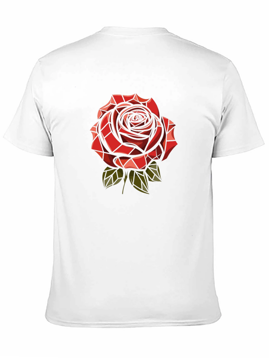 Red Rose Graphic Print Mens Black T-Shirt