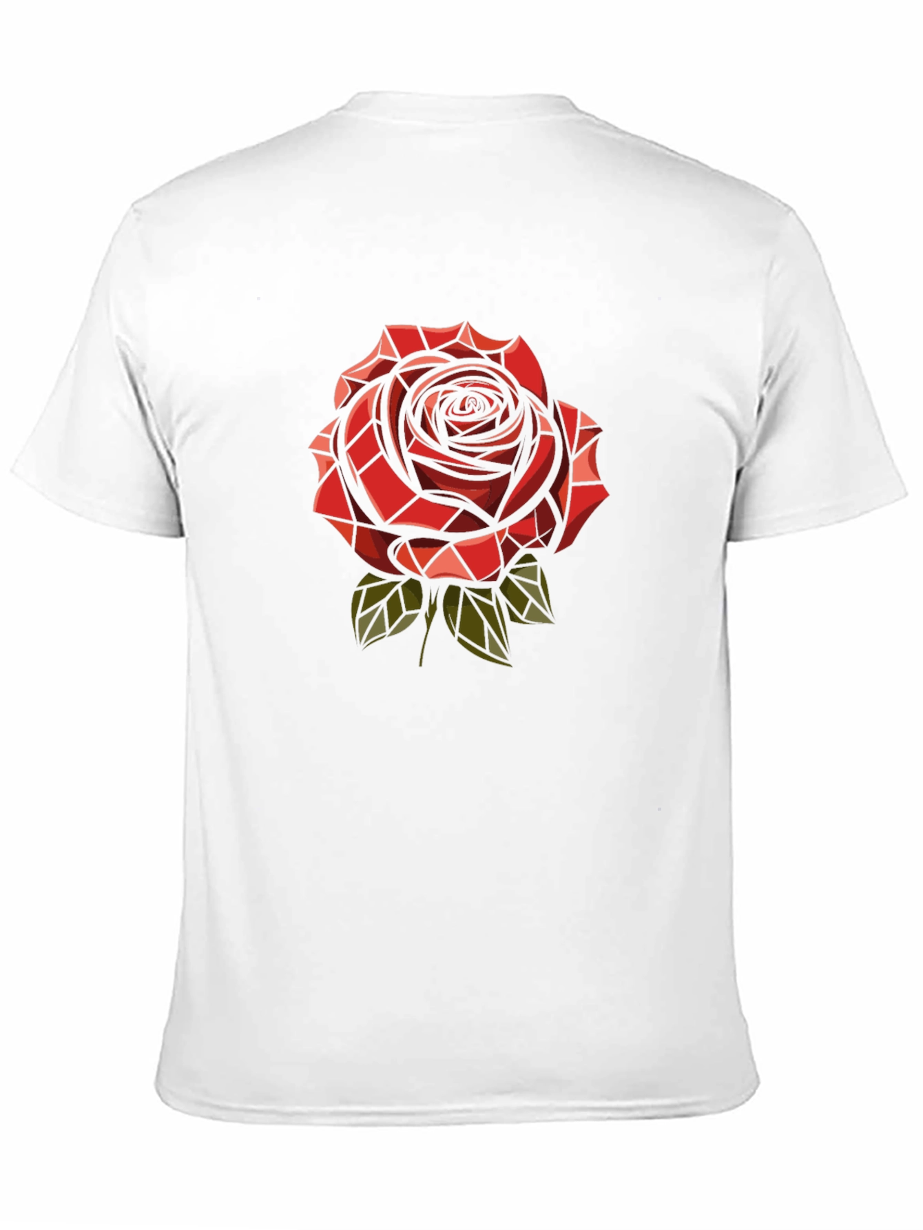 Red Rose Graphic Print Mens Black T-Shirt
