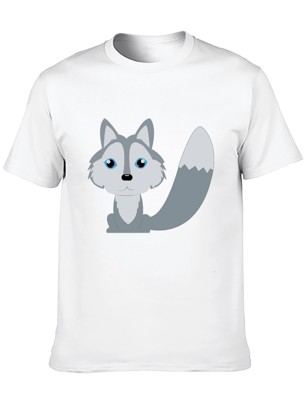 Cute Cartoon Wolf T-Shirt - Unisex Black Tee