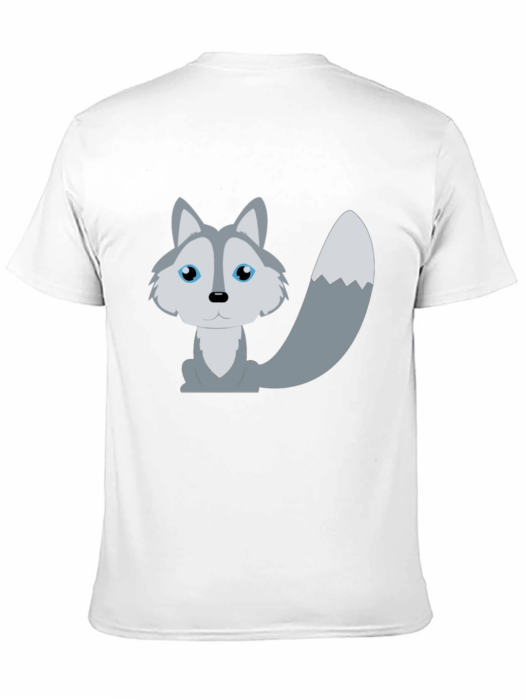 Cute Cartoon Wolf T-Shirt - Unisex Black Tee