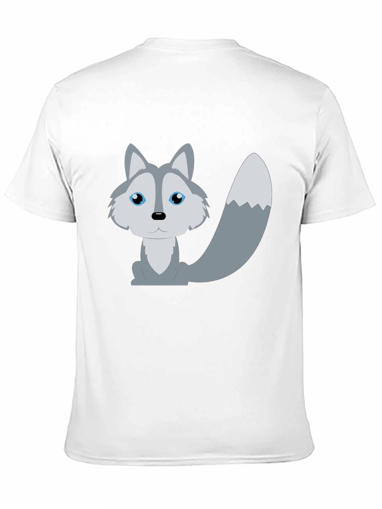 Cute Cartoon Wolf T-Shirt - Unisex Black Tee