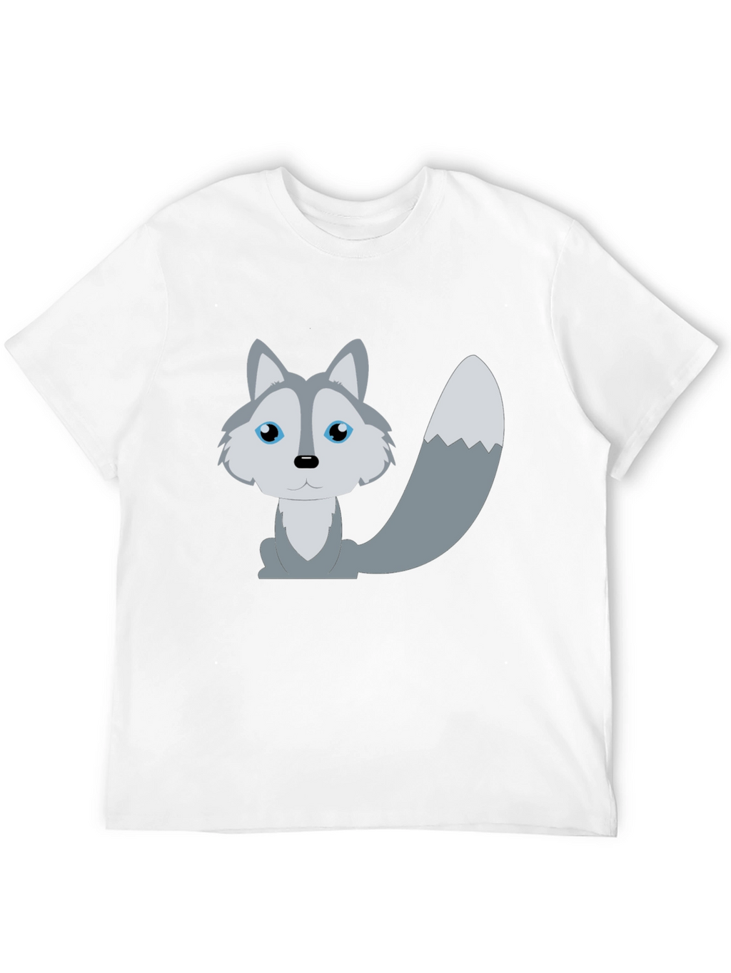 Cute Cartoon Wolf T-Shirt - Unisex Black Tee