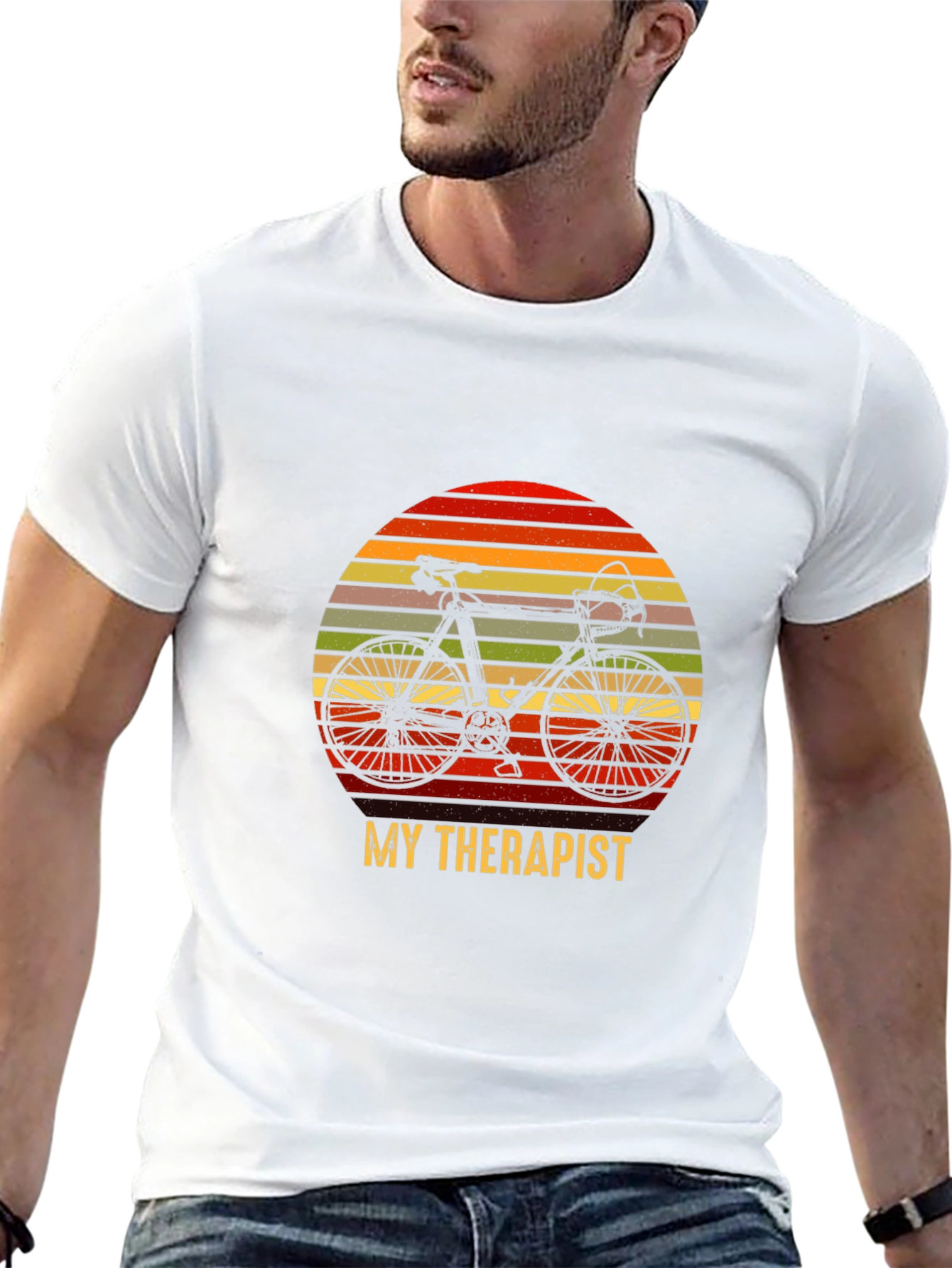 My Therapist is My Bicycle Black T-Shirt