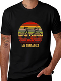 My Therapist is My Bicycle Black T-Shirt