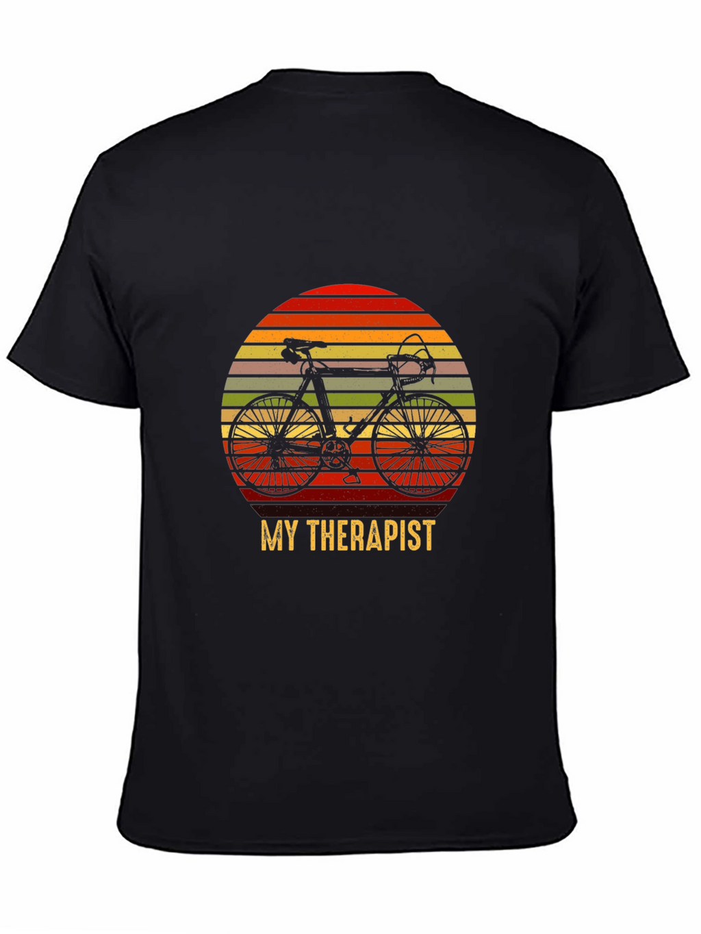 My Therapist is My Bicycle Black T-Shirt