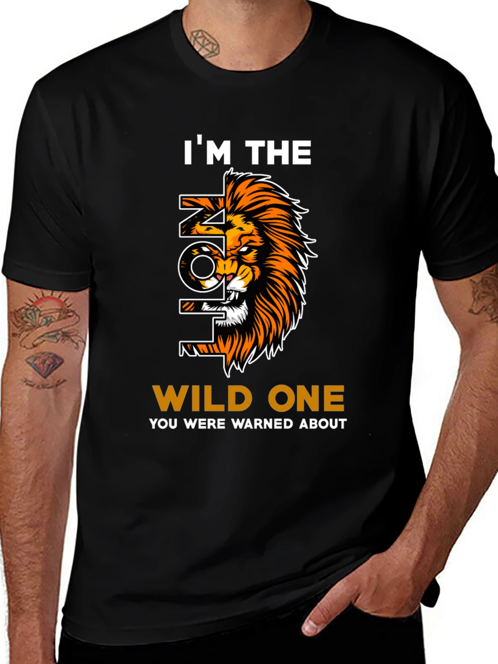 Wild Lion Graphic Print Tee