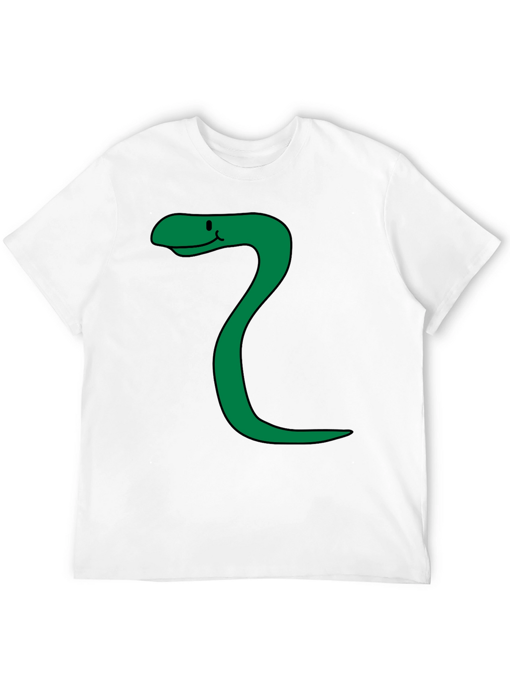 Funny Snake Cartoon Black T-Shirt
