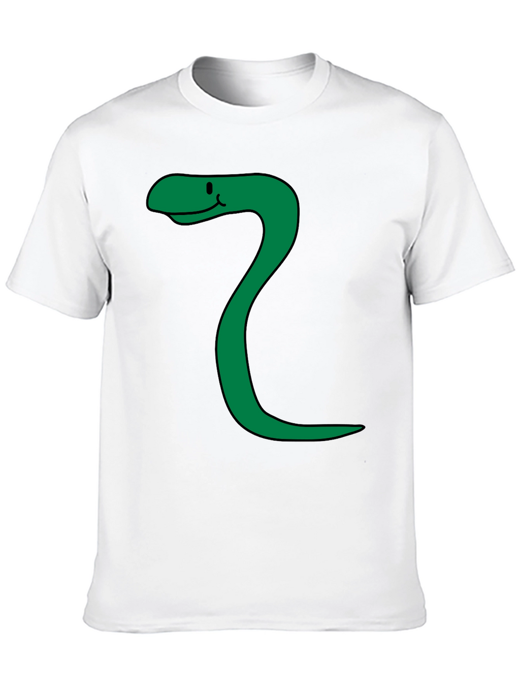 Funny Snake Cartoon Black T-Shirt
