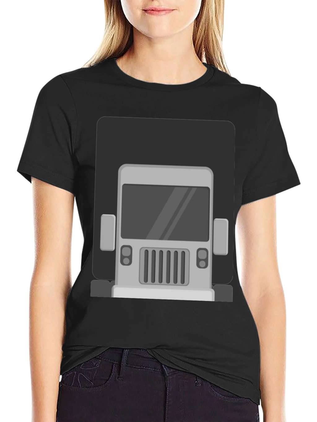 Truck Graphic Print T-Shirt - Mens Black Tee