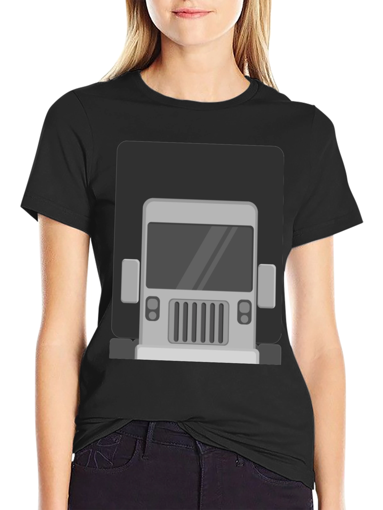 Truck Graphic Print T-Shirt - Mens Black Tee