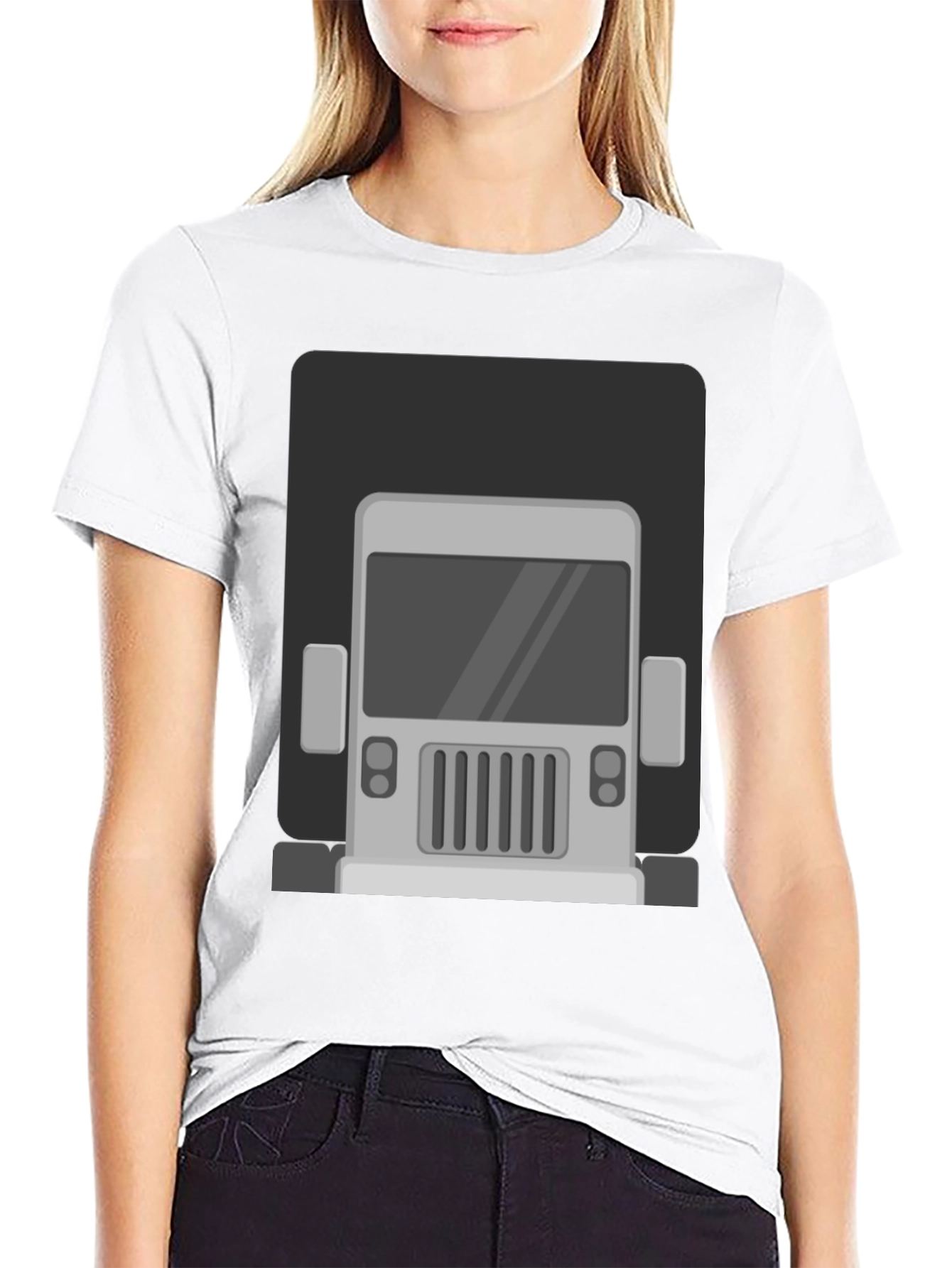 Truck Graphic Print T-Shirt - Mens Black Tee