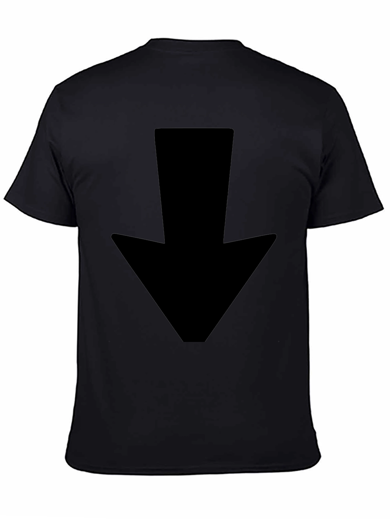 Down Arrow Black T-Shirt - Simple Graphic Tee
