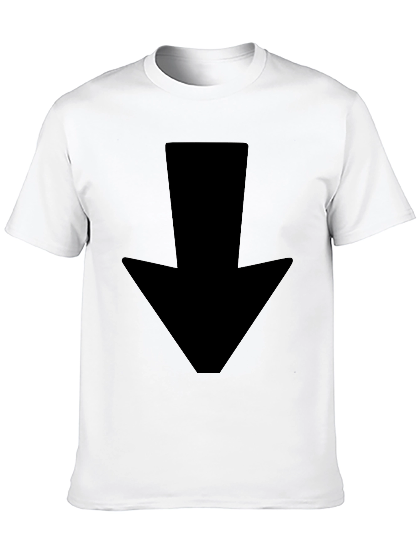 Down Arrow Black T-Shirt - Simple Graphic Tee