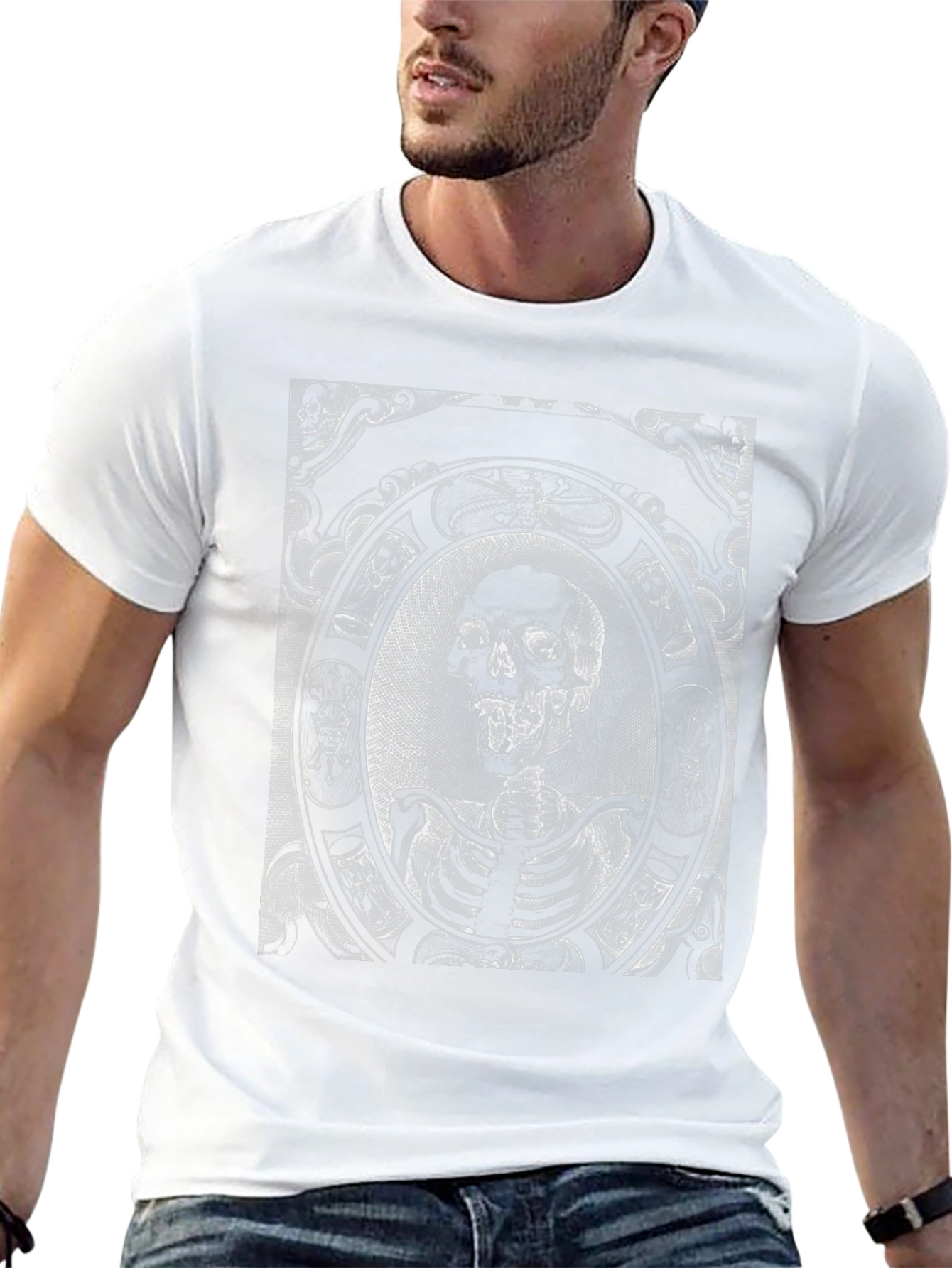 Skull & Rib Cage Graphic Tee - Black