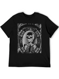 Skull & Rib Cage Graphic Tee - Black