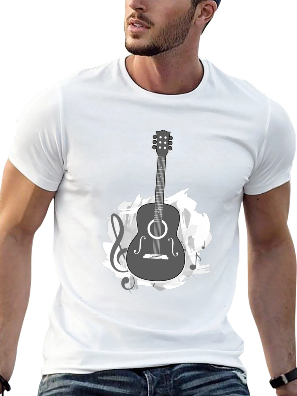 Guitar Music Graphic Tee - Stylish Casual Comfort