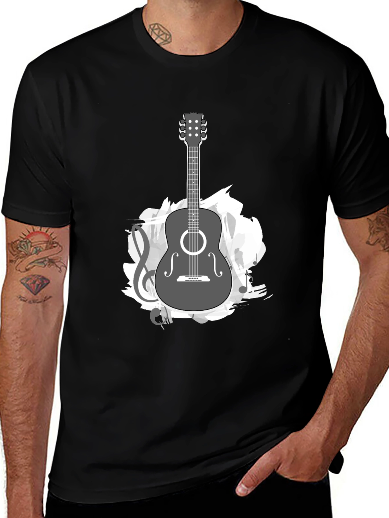 Guitar Music Graphic Tee - Stylish Casual Comfort