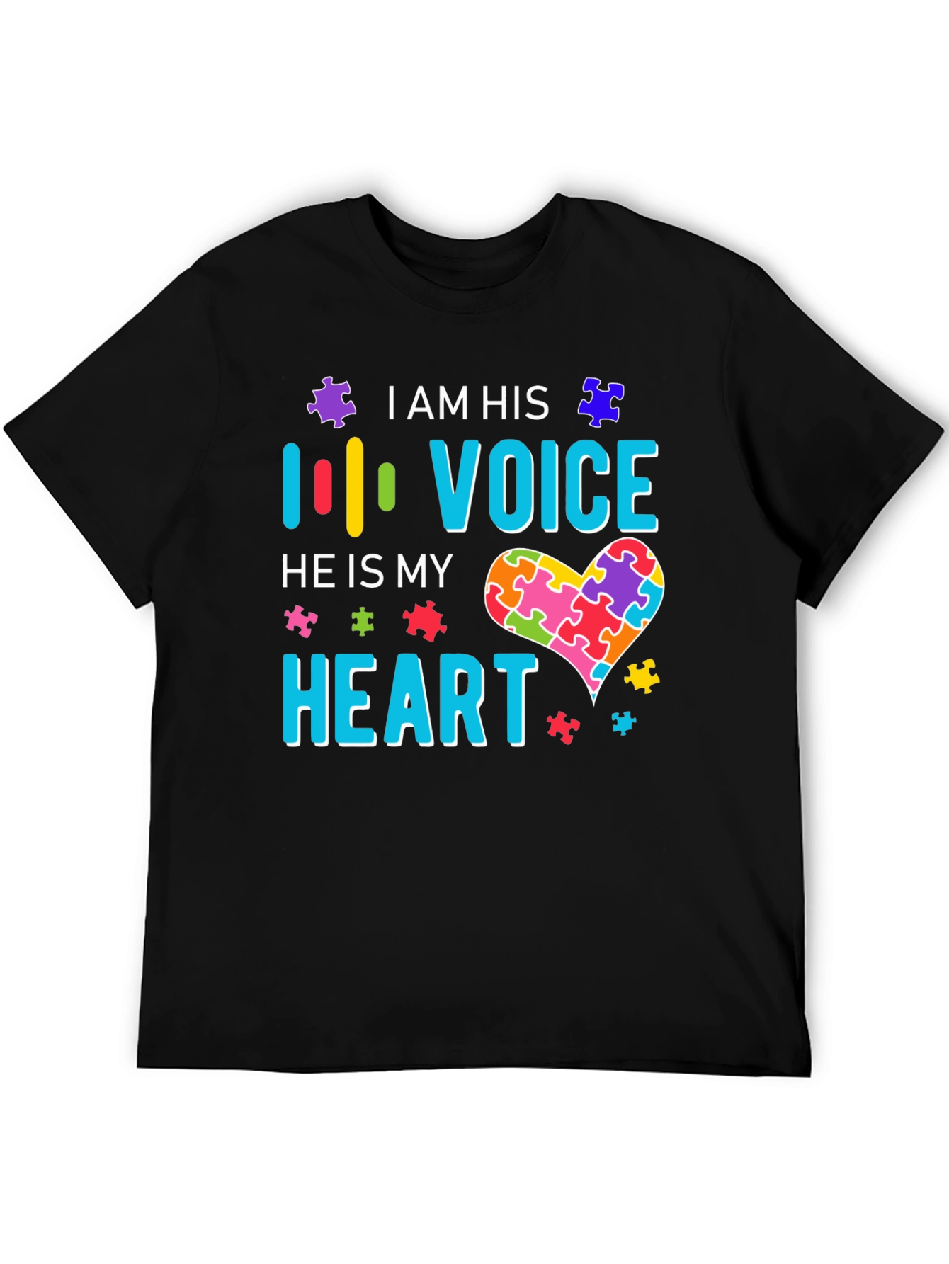 Autism Awareness T-Shirt - I Am His Voice He Is My Heart