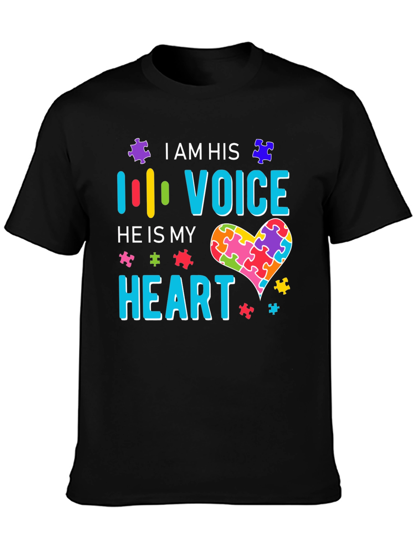Autism Awareness T-Shirt - I Am His Voice He Is My Heart