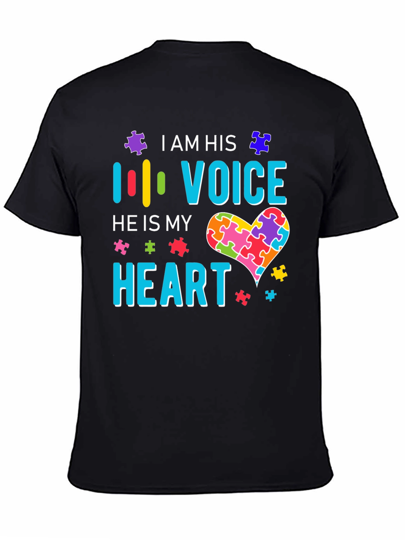 Autism Awareness T-Shirt - I Am His Voice He Is My Heart