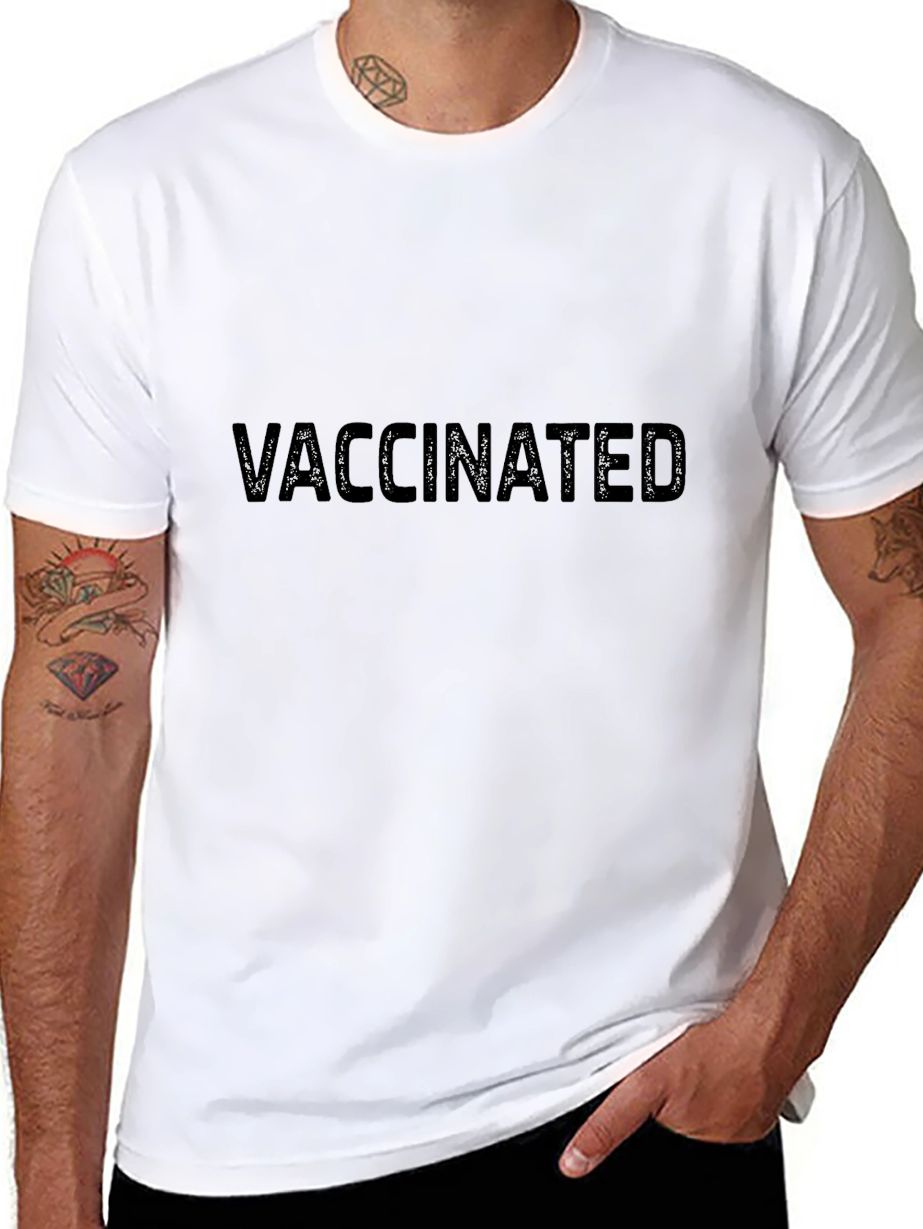 Vaccinated Black T-Shirt