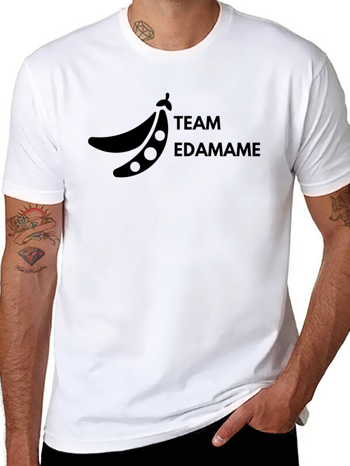 Team Edamame Graphic T-Shirt - Black Casual Wear