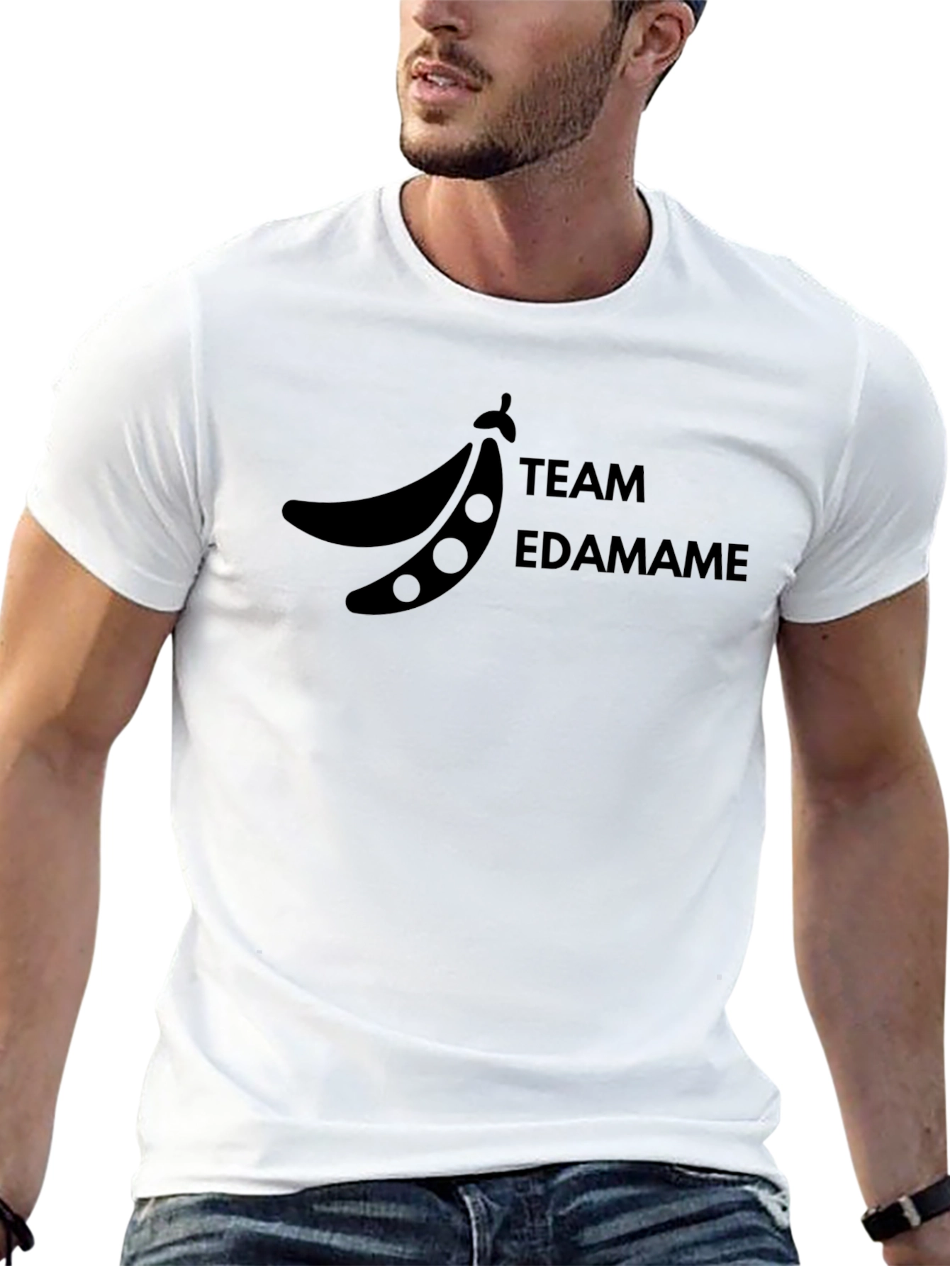 Team Edamame Graphic T-Shirt - Black Casual Wear