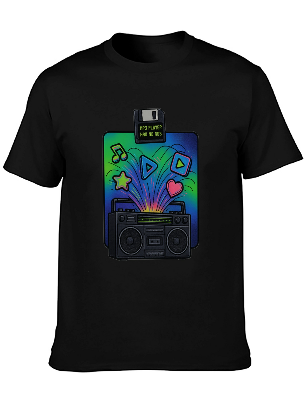 Retro Boombox T-Shirt: 80s Music Vibes