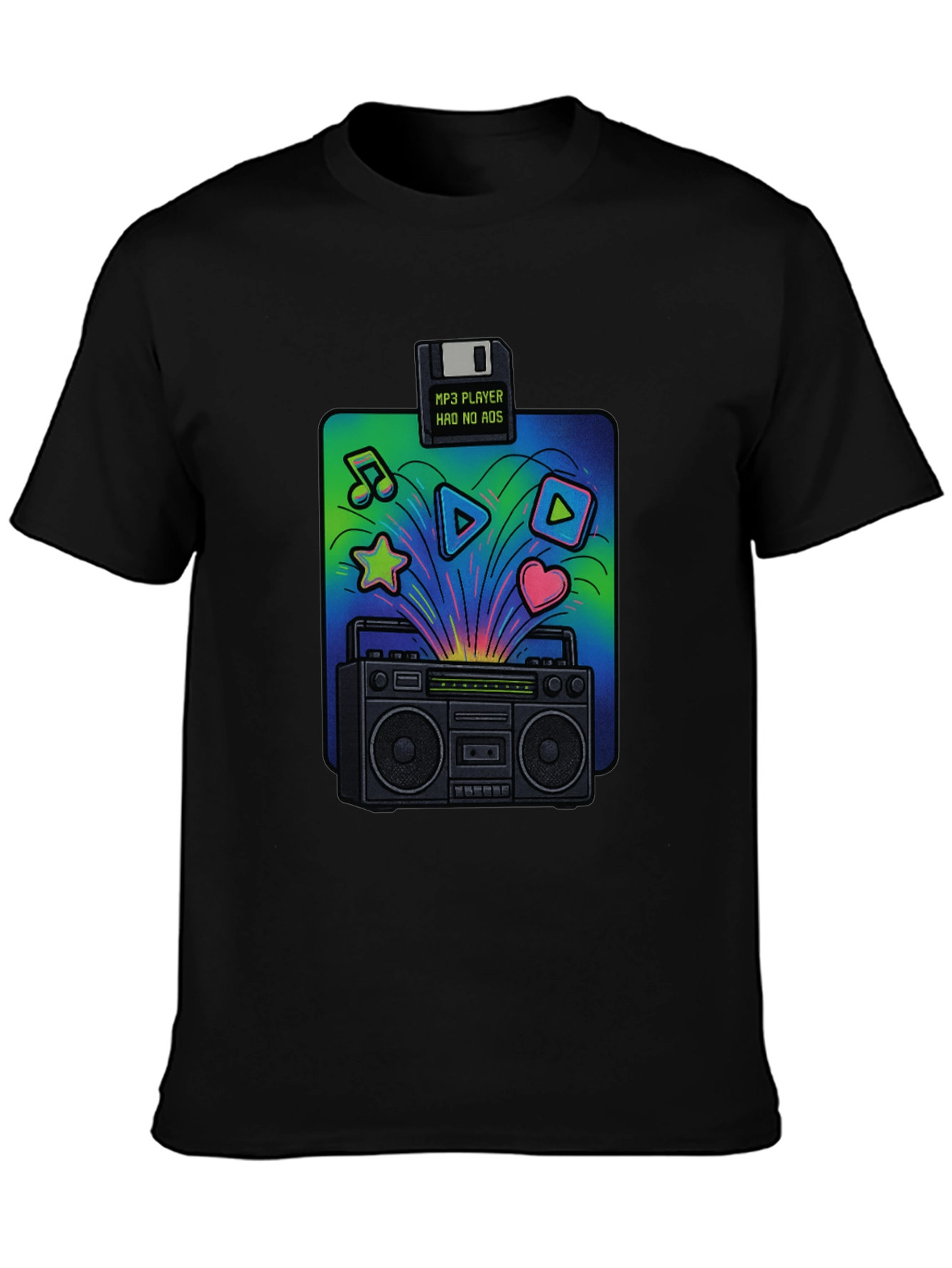 Retro Boombox T-Shirt: 80s Music Vibes