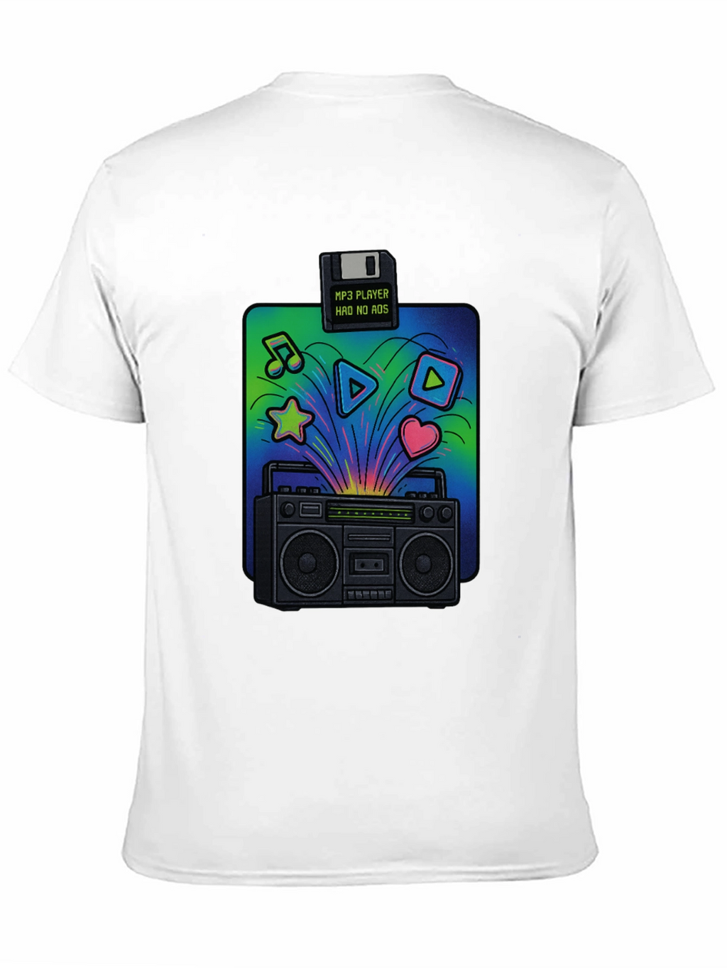 Retro Boombox T-Shirt: 80s Music Vibes
